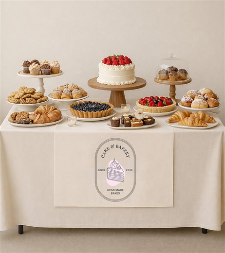 Custom Table Runner With Logo, Vendor Event, Market Booth Sign Display, Pop up Shop Decoration, Personalized Logo Table Decor for Parties - Etsy