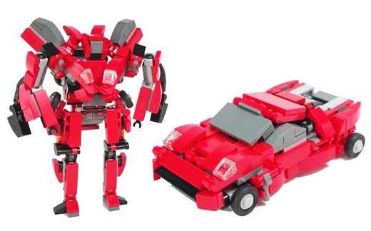 乐高MOC作品 变形金刚迪诺DINO恐龙 变形展示