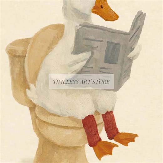 Duck Bathroom Print for Nursery | Funny Kids Bathroom Wall Art | Whimsical Duck Reading on Toilet | Farmhouse Toilet Decor Digital Download - Etsy