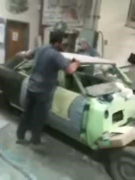 Setting on the replacement roof skin