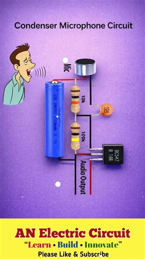 Condenser Microphone Circuit | #trending #viral #electronic #electricalindia