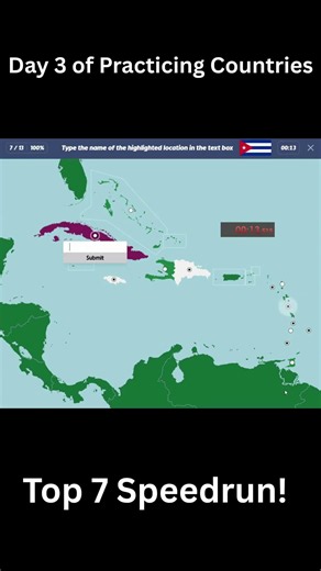 Day 3: I Hit TOP 7 in the World (26s Caribbean Typing) #geography #speedrun #typing #leaderboard