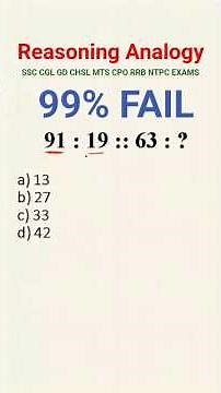 🔥 Number Analogy Reasoning Short Tricks | Analogy Reasoning Classes | #shorts