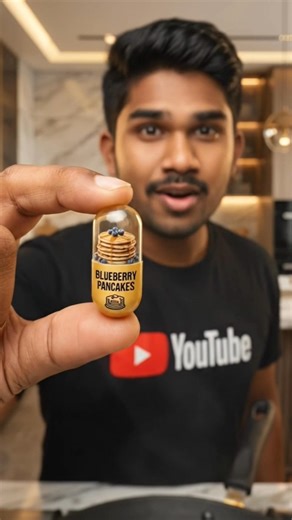 USA Blueberry Pancakes Capsule | Classic American Breakfast in a Tiny Bite 🇺🇸🥞🫐💊 | #shorts #viral