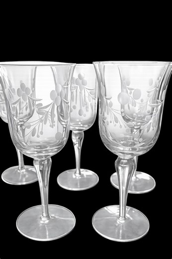 Vintage Etched Glassware - Etsy
