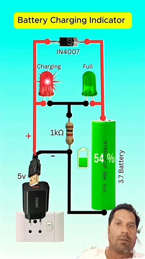 Simple 🔋 Battery Charging Indicator #experiment #shortvideo #plz