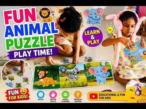 Animal Puzzle Playtime! 🦁🐘 | Kids Learning Video | Fun Educational Activities