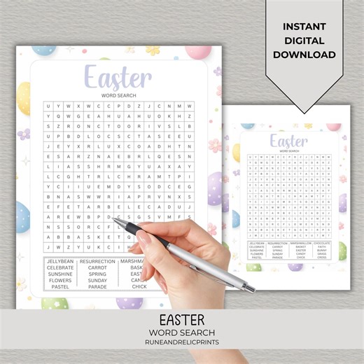 Easter Word Search | Easter Printable Game | Spring Activity Sheet - Etsy