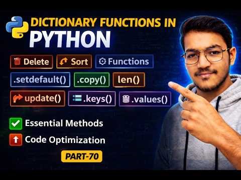 Deleting elements, sorting and built-in functions in dictionary | Python full tutorial