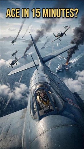 Marine Pilot Shot Down 7 Planes on His FIRST Mission | WW2 Air Command #shorts #ww2