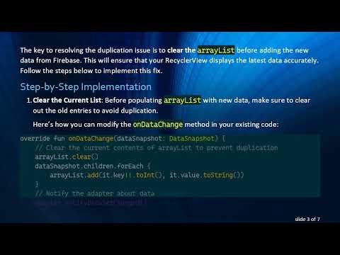 How to Prevent ArrayList Duplication in Firebase with RecyclerView in Android