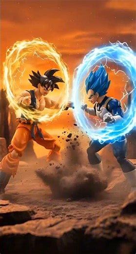 Goku Vs Vegeta Power Up Level #gokuactionfigure #supersaiyanfigure #dbzfigure #vegeta