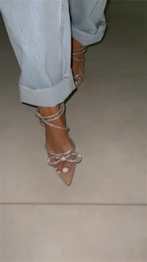 Confident Nighttime Walk in High Heels