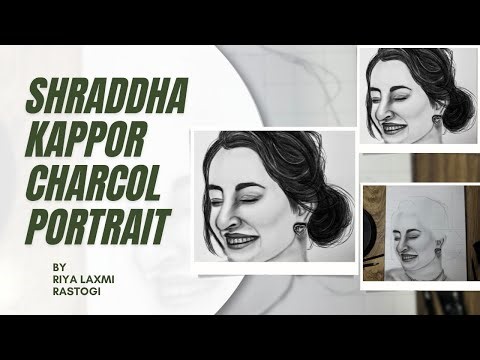 Shraddha Kapoor Charcol Portrait Step By Step #shraddhakapoor