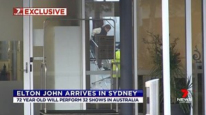 Elton John has arrived in Sydney ahead of his farewell Australian tour which kicks off in Perth next week. The 'Rocket Man' singer will spend more than three months down under performing 32 shows. www.7NEWS.com.au #7NEWS | 7NEWS Sydney