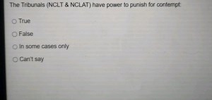 The Tribunals (NCLT \& NCLAT) have power to punish for contempt... | Filo