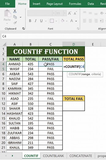 38K views · 399 reactions | Hashtags #Excel #CountIf #ExcelTips #ExcelFormula #DataSkills #Spreadsheet #OfficeWork #ExcelGuide #ExcelShortcut #ExcelHelp #ExcelLearning #ExcelTutorial #Productivity #DataEntry #ExcelBasics #QuickExcel #ExcelTools #SheetSkills #ExcelPractice #ExcelTrick #EfficientWork #DataCount #WorkSkills #SimpleExcel #TechSkills #OfficeSkills #LearnExcel #ExcelFunctions #DailyExcel #SmartWork | Excel with Hashmat | Facebook