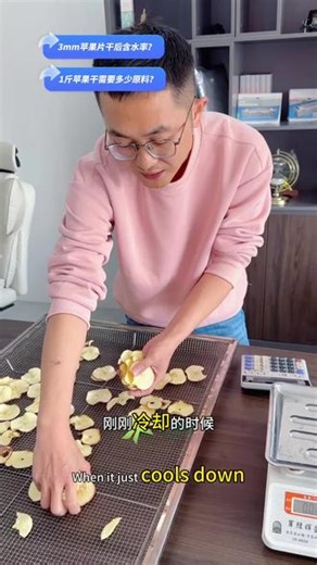 水果烘干机-苹果脆片干的烘干数据，苹果烘干机 空气能烘干机 赛百诺空气能烘干机·苹果片烘干数据的实测视频（林锡荣分享烘干数据）赛百诺林锡荣，深耕水果烘干领域，专注为客户提供真实烘干实战数据、烘干工艺指导，本次分享3MM厚度的干苹果片含水率，1斤干苹果需要多少斤苹果原材料，所有数据均来自赛百诺品牌空气能烘干机实测，用数据见证，以做精准烘干方案！一、实战案例核心实测数据（单盘精准参数）本次测