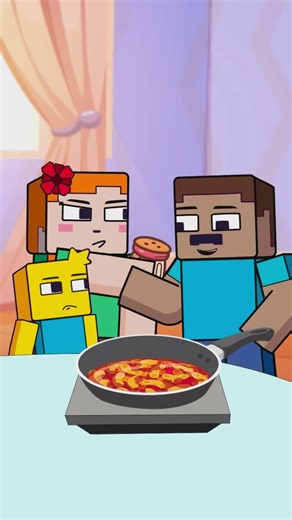 Does adding seasoning really make Steve's dish taste much better? Minecraft Alex Family Story