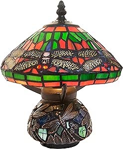 Dale Tiffany 8774 Red Dragonfly Accent Lamp, Bronze