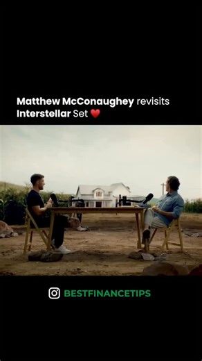 Finance | Motivation | Wealth on Instagram: "Matthew McConaughey Steps Back Into Interstellar Matthew McConaughey recently revisited a recreated set from Interstellar during a recording of the Modern Wisdom podcast. Using advanced virtual production technology, the creators placed McConaughey inside a fully rendered 3D version of the iconic Cooper family farmhouse. The result felt almost like stepping back in time — a blend of nostalgia, storytelling, and cutting-edge filmmaking. Credit: @chrisw