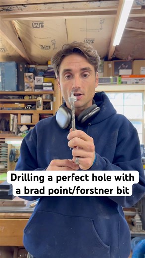 Tool tip: how to drill a perfect hole using a brad point or forstner bit ✨ #tooltips #woodworking