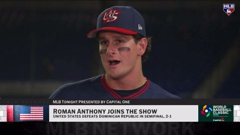 Roman Anthony on his go-ahead home run in USA's win