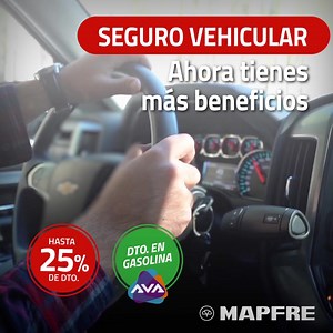 414 reactions · 47 shares | ¡El mejor momento para asegurar tu auto es HOY!  Compra tu Seguro vehicular MAPFRE y obtén más beneficios: ✔️ Hasta un 25% de descuento exclusivo online. ✔️ Descuento de S/1 por cada galón en estaciones de servicio AVA ¡Haz clic aquí!  | MAPFRE | Facebook