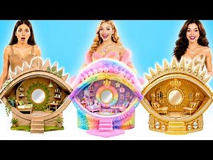 DIY Doll House Makeover for Broke vs Rich vs Giga Rich! Creative Miniature Ideas