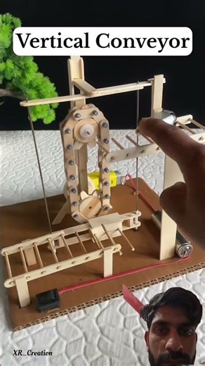 amazing vertical conveyor mechanism demo model #shortvideo #dcmotor #trendingshorts