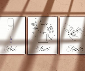 Modern Nail Tech Wall Art Print | Minimalist Nail Salon Decor for Beauty Studio or Spa | Chic Nail Technician Poster | Digital Download - Etsy