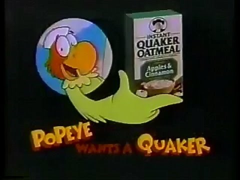 Quaker Oats Cereal Presents Popeye 1989 TV Commercial HD