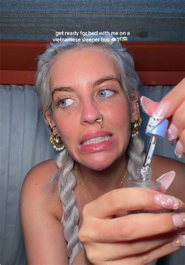 Getting Ready for Bed on a Vietnamese Sleeper Bus