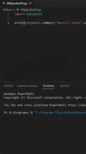 use Wikipedia in pattern #python #coding #shorts