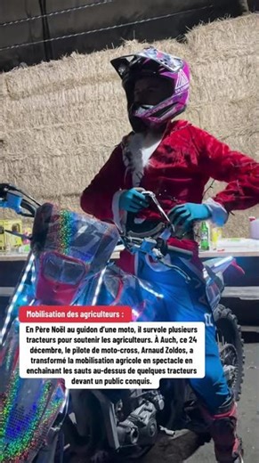 Auch: Motocross rider Arnaud Zoldos transformed the agricultural protest into a spectacle