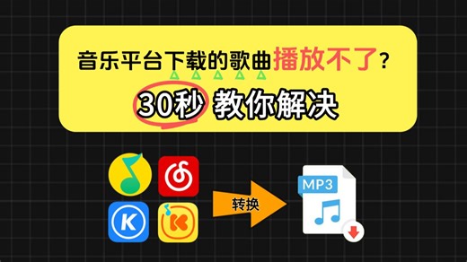 【硬核科普】为什么音乐APP下载的歌放不了？30秒教你转MP3永久保存播放！