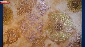 DIY antique textured wall art: Step-by-step stencil & plaster tutorial