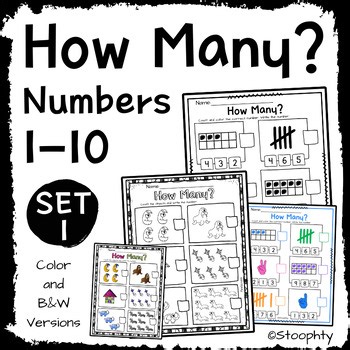 How Many? 1–10 (SET 1) Counting Objects, Ten Frames, Fingers, and Tally Marks