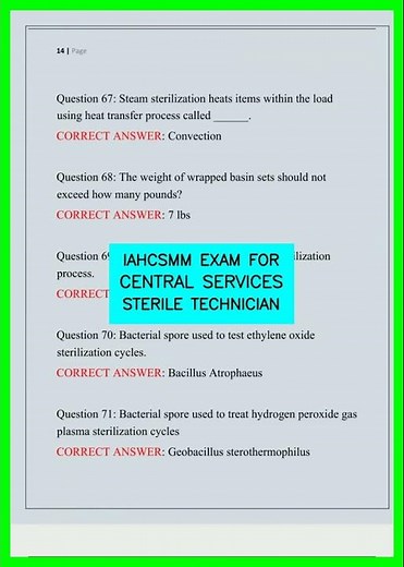 IAHCSMM EXAM FOR CENTRAL SERVICES STERILE TECHNICIAN video