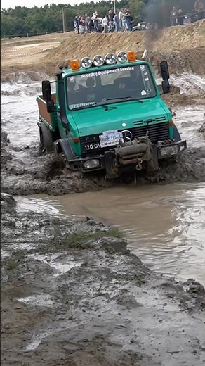 Mercedes Unimog mudding! This is what they are build for! #automobile #offroad