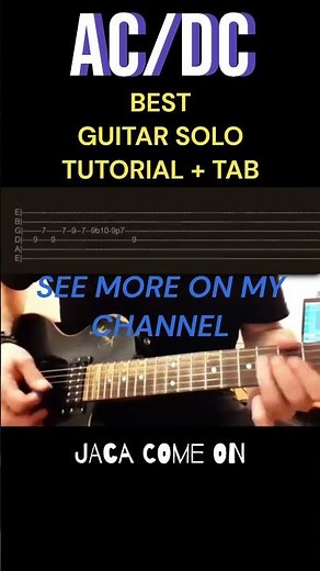 AC/DC - Thunderstruck - Guitar Solo Tutorial + Tab #guitar