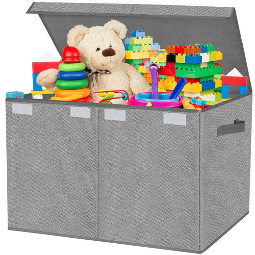 Toy Box Chest Storage Organizer for Boys Girls - Large Kids Collapsible Toy Bins Container
