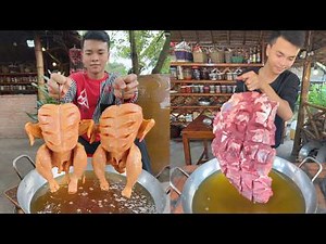 Amazing Cook & Eat | Cooking Skill | Fry CHICKEN, SNAIL, BEEF, PIG INTESTINE Recipes - Chef Ny