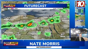 A cold front sweeps through today which will kick off a cooler, drier pattern for the next day or so. But before that, it will cause unsettled weather for some in WNY. Showers this morning, then some dry time, then thunderstorms develop south of Rochester this afternoon but move out relatively quickly. Not looking severe so we stay Green on the Threat Tracker. After that, a warm, dry, and a bit breezy late afternoon/evening for all. | WHEC TV