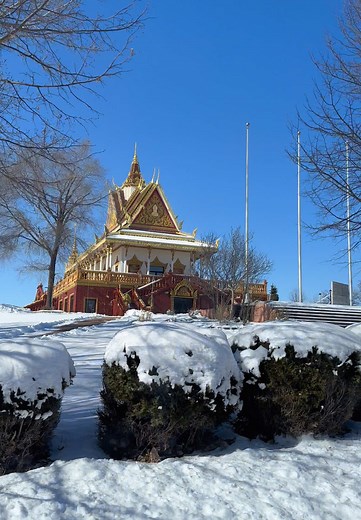 Explore a Khmer Buddhist Temple Covered in Snow