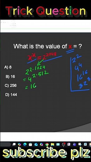 Hard Math Problem with Exponents | Trick Question #maths #mathametics #shorts
