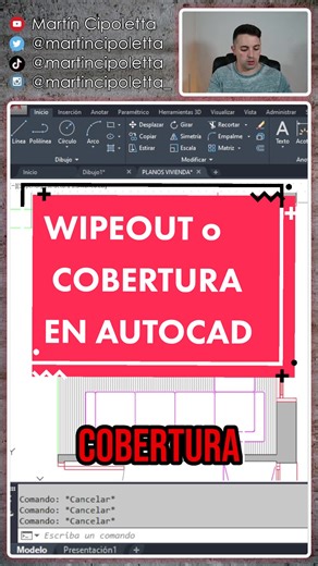 Como hacer y utilizar el Wipeout o cobertura en AutoCAD para no tener que recortar sombreados #autocad #autocadtips #autocadparaprincipantes #autocad2d #autocaddrawing #martincipoletta