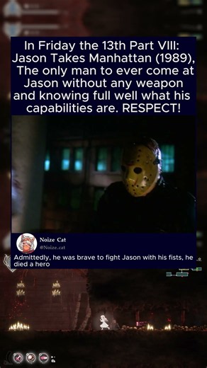 In Friday the 13th Part VIII: Jason Takes Manhattan (1989), The only man to ever come at
