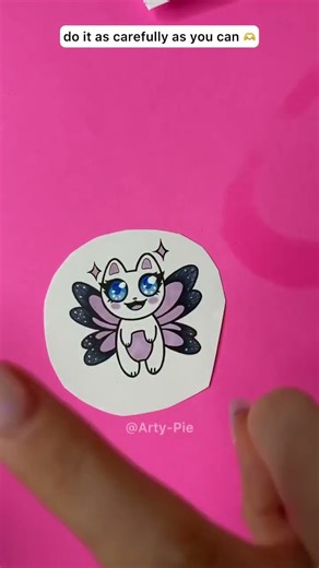🌈DIY STICKER MAGIC!✨ Unleash Your Creativity with This Fun Tutorial! 😻 #Crafty #Art