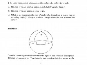 2-4. Draw examples of a triangle on the surface of a sphere for... | Filo